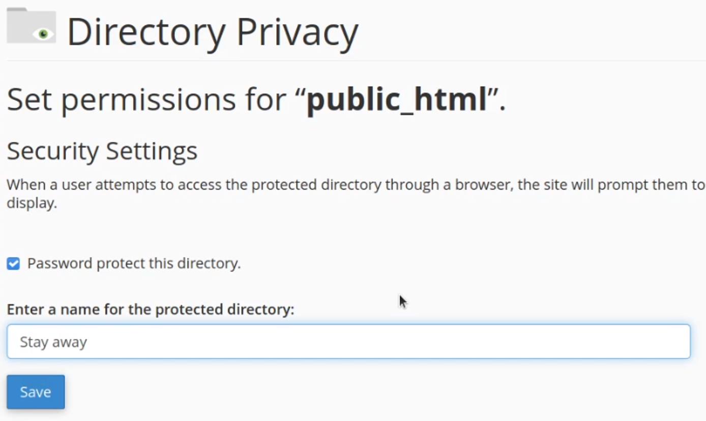 Set permissions for a directory