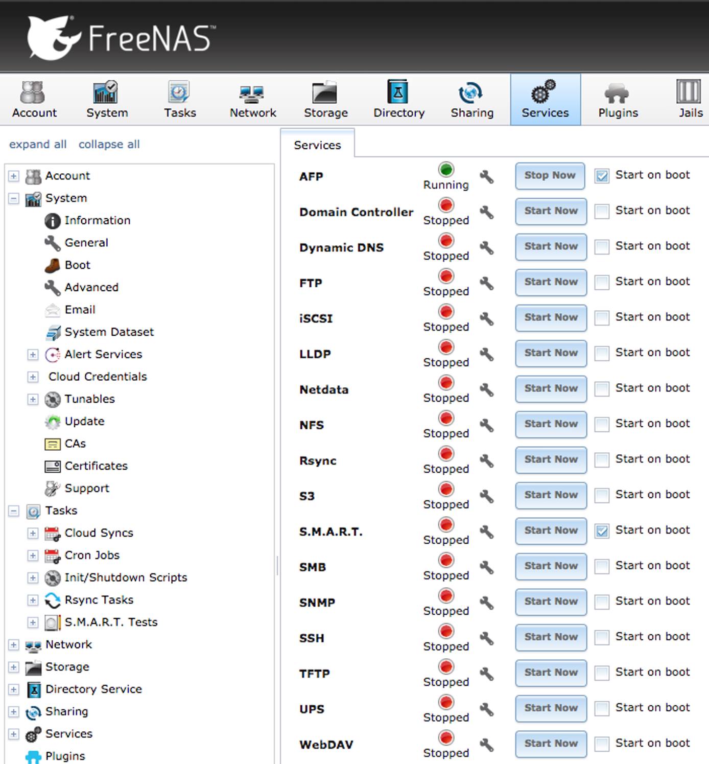 FreeNAS Services