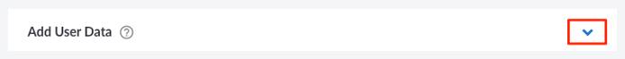 Screenshot of the Add User Data section in Cloud Manager